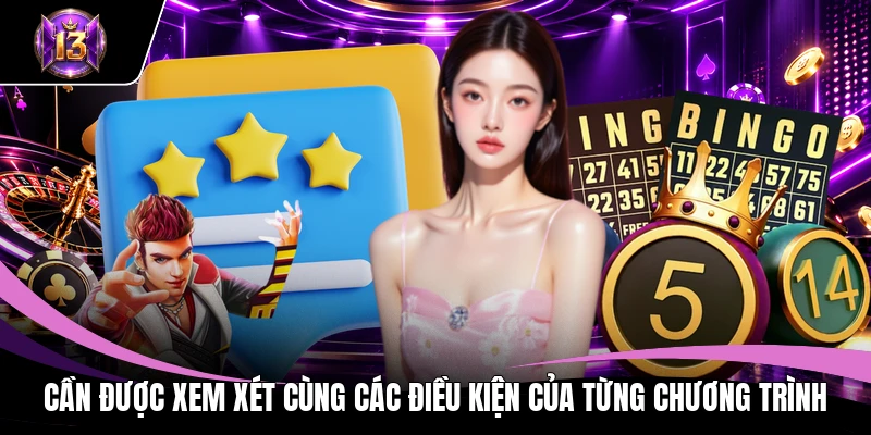 Cần được xem xét cùng các điều kiện của từng chương trình