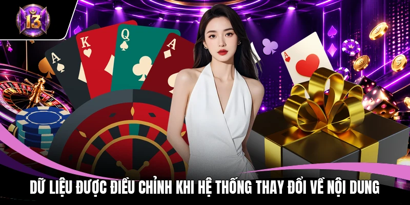 Dữ liệu được điều chỉnh khi hệ thống thay đổi về nội dung
